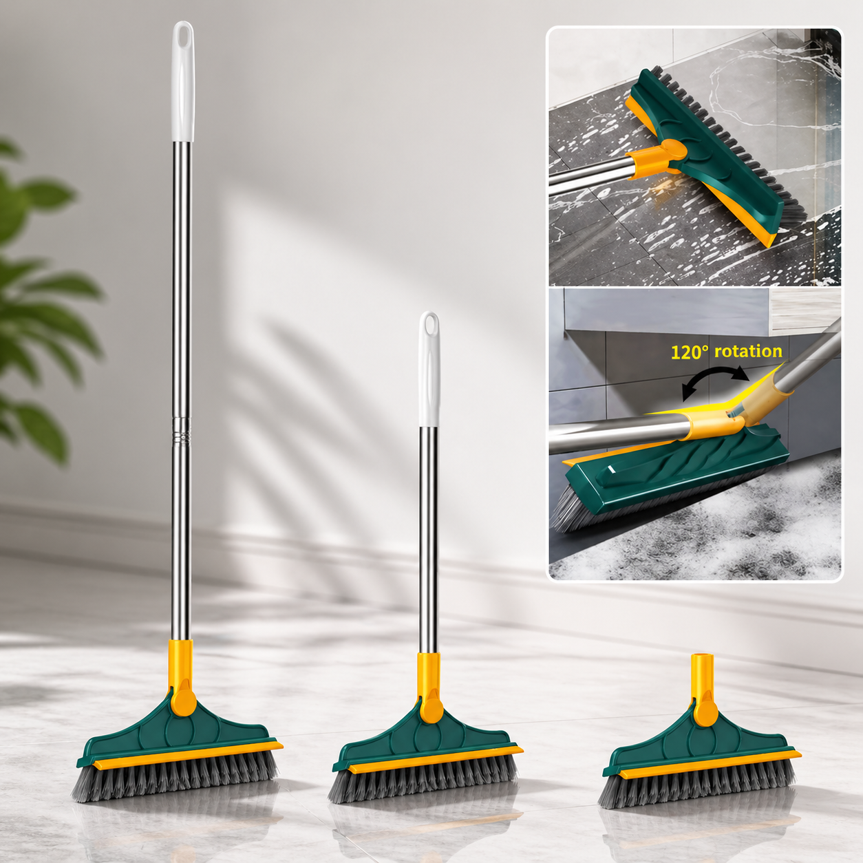 Household Cleaning Brush | হাউজহোল্ড ক্লিনিং ব্রাশ লম্বা হ্যান্ডেলযুক্ত ম্যাজিক বুম (1 pc)