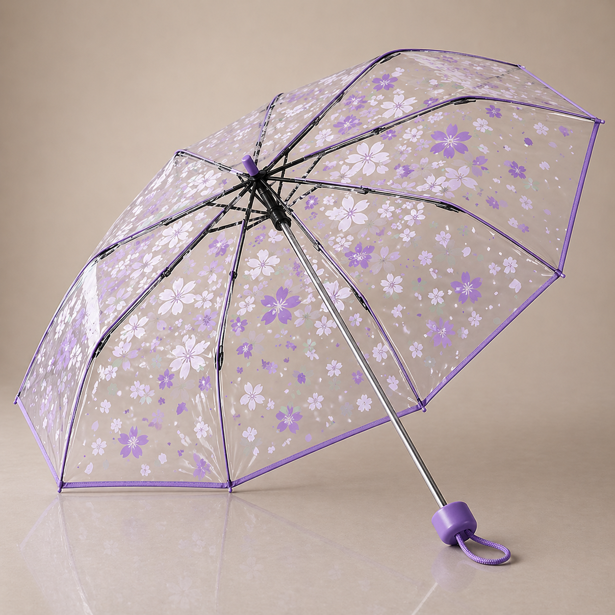 এলিগ্যান্ট লুক ছাতা ফর লেডিস (র‍্যান্ডম কালার) | Transparent Umbrella for Ladies