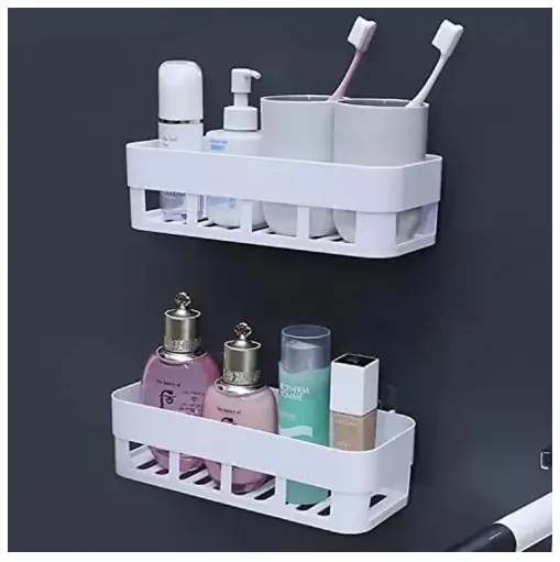 (২ পিস) Bathroom Shelves Kitchen Organizer Plastic Shelf Rack